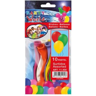 Luftballons bunt 10 Stk Pastelfarben