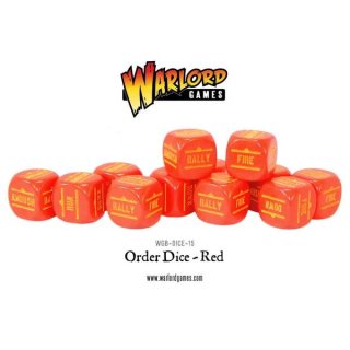 Bolt Action Orders Dice - Red (12) W¸rfel