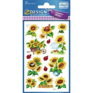 Z Design Creative Papier Sticker Sonnenblumen glitzernd