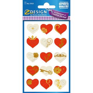 Z Design Premium Creative Papier Sticker Herzen