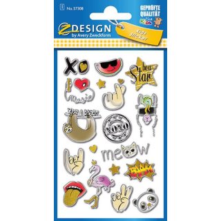 Puffy Sticker für Kids Symbole 1 Bogen