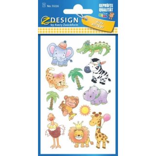 Sticker für Kids kunterbunte Safari 1 Bogen