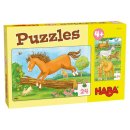 1 HABA Puzzles 24 Teile Pferde 2 Motive