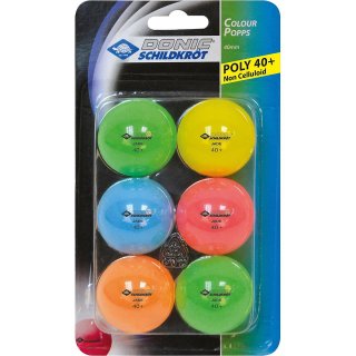 6 SCHILDKRÖT Tischtennisbälle COLOR POPPS verschiedene Farben