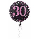 Folienballon pink 30 Celebration, rund, 43cm Heliumballon