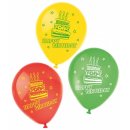 6 Latexluftballons 22,8 cm Happy Birthday