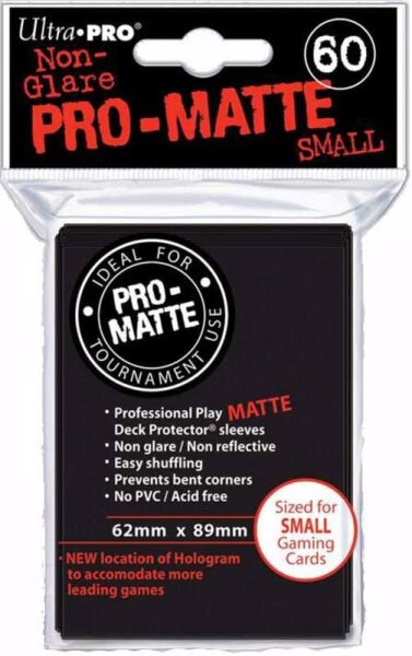 Sammelkarten Hüllen Farbe Schwarz Pro-Matte Sleeves Größe (small)(60 Stück)