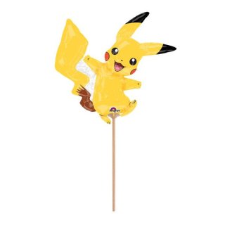 Folienballon am Stab luftgefüllt Pikachu