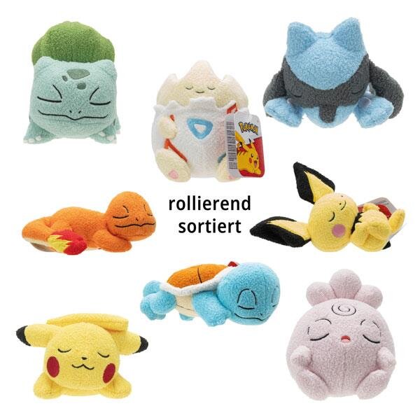 1 Pokémon Plüschtier 12cm schlafend mehrfach sortiert