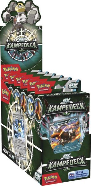1 Pokémon-Sammelkartenspiel: Kampfdeck Hundemon-ex oder Melmetal-ex (Deutsch) 2 fach sortiert