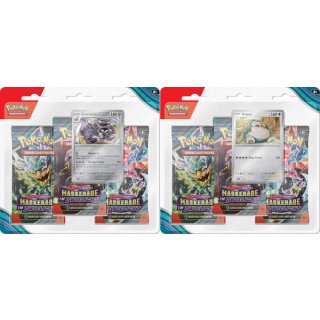 1 Pokemon Maskerade im Zwielicht 3-Pack Blister Deutsch 2 fach sortiert