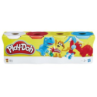 Playdoh Knete Play Doh 4er Pack blau, gelb, rot, weiß